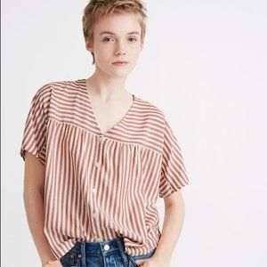 NWT Madewell Rhyme Button-Front Top in Stripe Play
